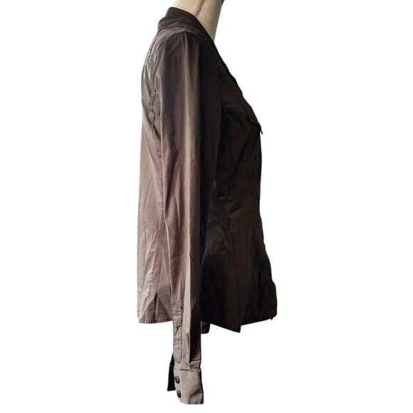 Calliope Women's Long Sleeve Snap Up Military Green Western Style Shirt Size XL - Picture 3 of 8